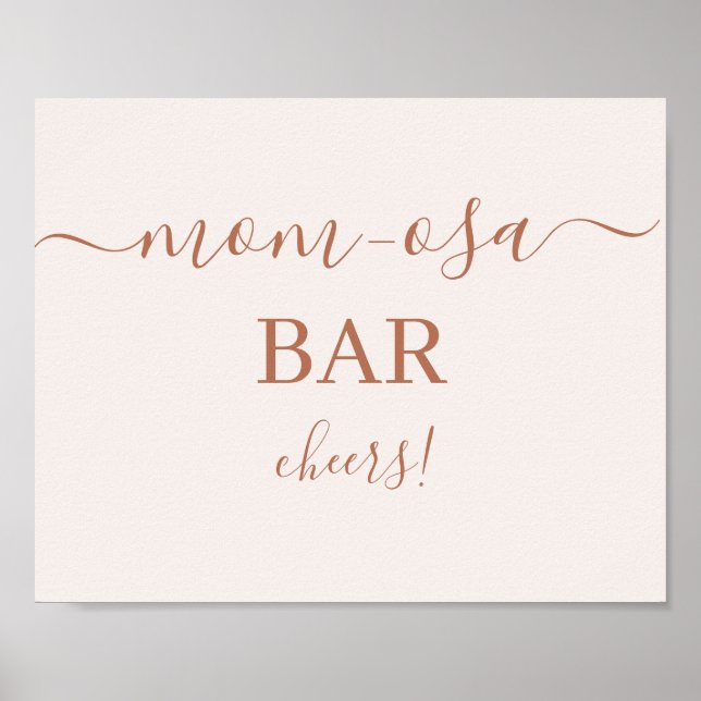 Pale Pink minimalist Mimosa Bar sign (Front)