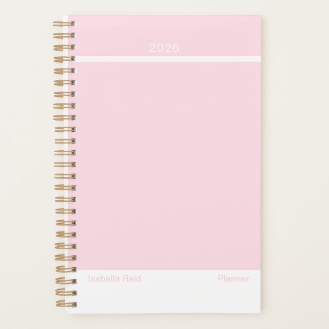 Pale Pink Minimalist Planner (Front)