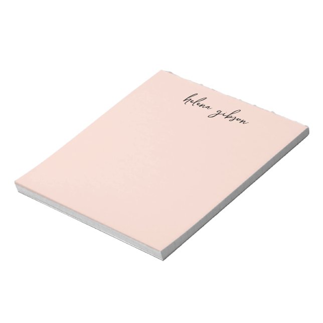 Pale Pink Monogram Stylish Modern Feminine Pretty Notepad (Rotated)