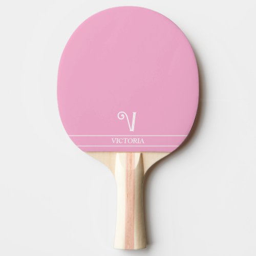 Pale Pink Monogrammed Ping Pong Paddle