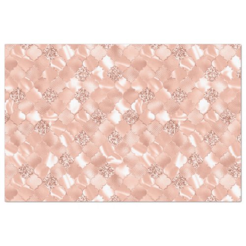 Pale Pink Moroccan Quatrefoil Pattern Tissue Paper