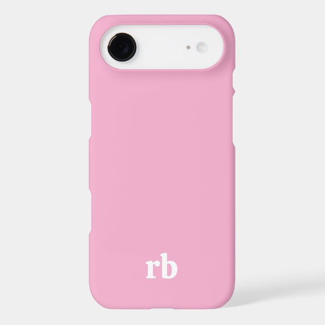 PALE PINK NAME INITIALS SIMPLE STYLISH MODERN  IPHONE CASE (Back)
