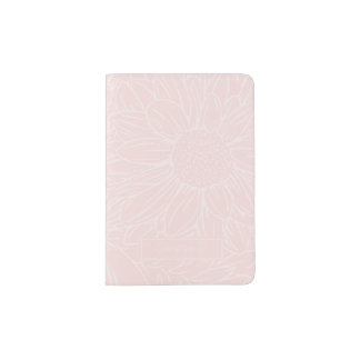 Pale Pink on Pink Chrysanthemums with Name Passport Holder