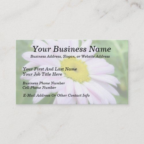 Pale Pink Painted Daisy Business Card