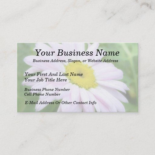 Customizable Pale Pink Painted Daisy Business Card