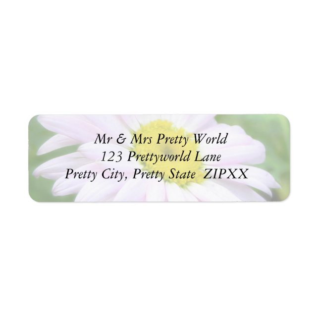Pale Pink Painted Daisy Label (Front)