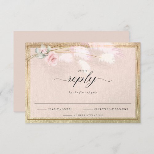 Pale Pink Pampas Grass Rosebud RSVP