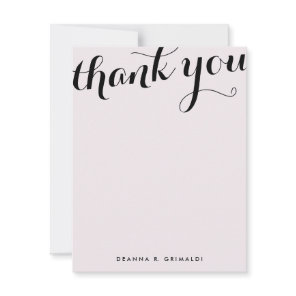 Pale Pink Parisienne Chic Flat Thank You Note Card