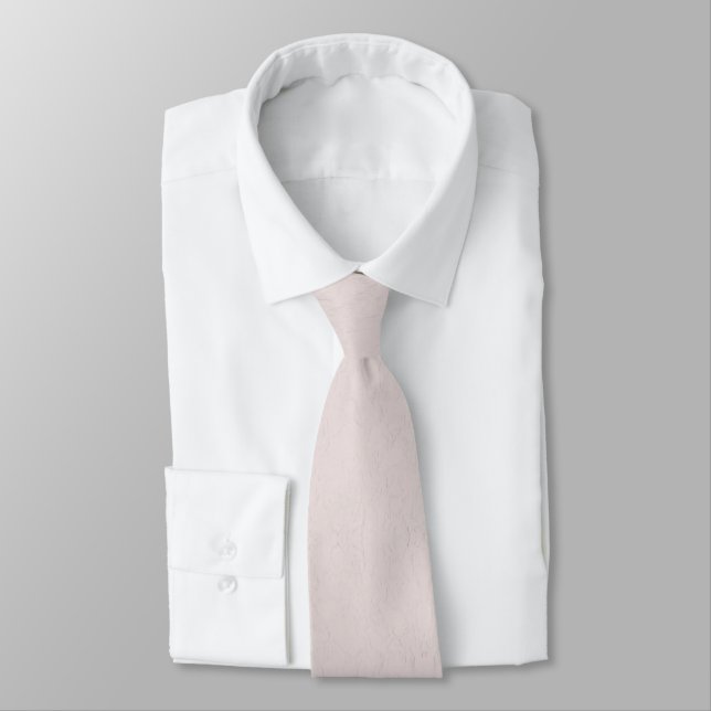 Pale Pink Pastel Solid Texture Neck Tie (Tied)