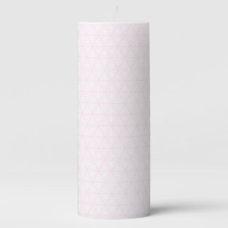 Pale pink pattern pillar candle