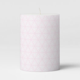Pale pink pattern pillar candle