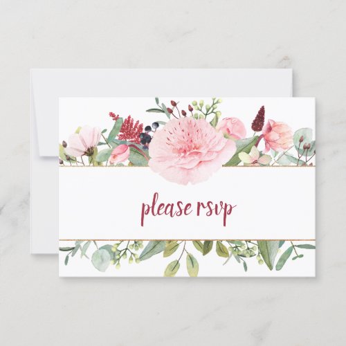 Pale Pink Peonies Greenery RSVP