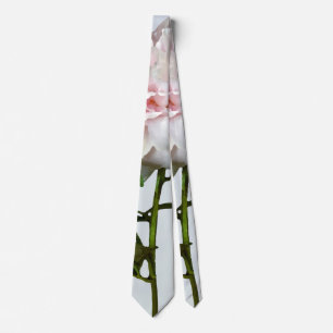Pale Pink Peony and Bud Neck Tie