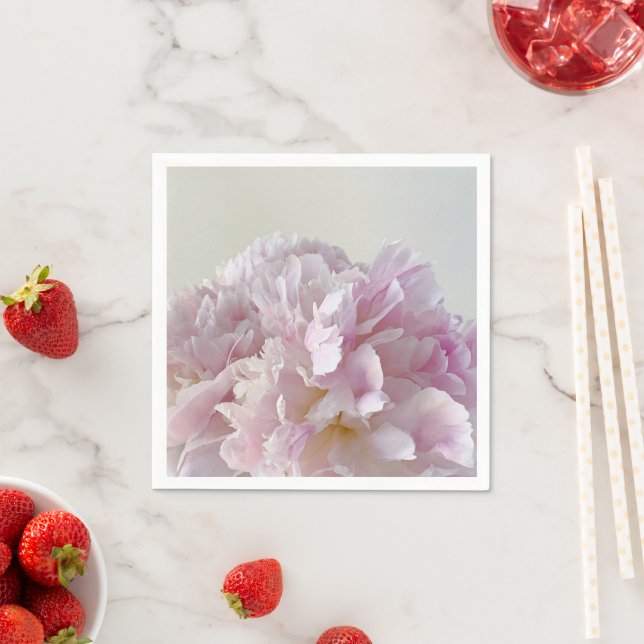 Pale pink peony closeup napkins (Insitu)