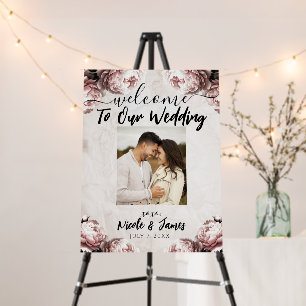 Pale Pink Peony Flowers Vintage Rustic Wedding  Foam Board