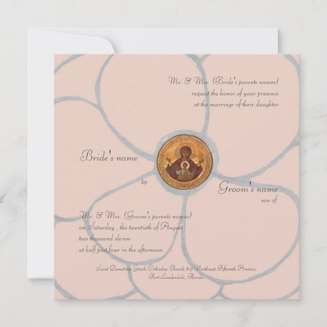 Pale Pink Petals Invitation (Front)