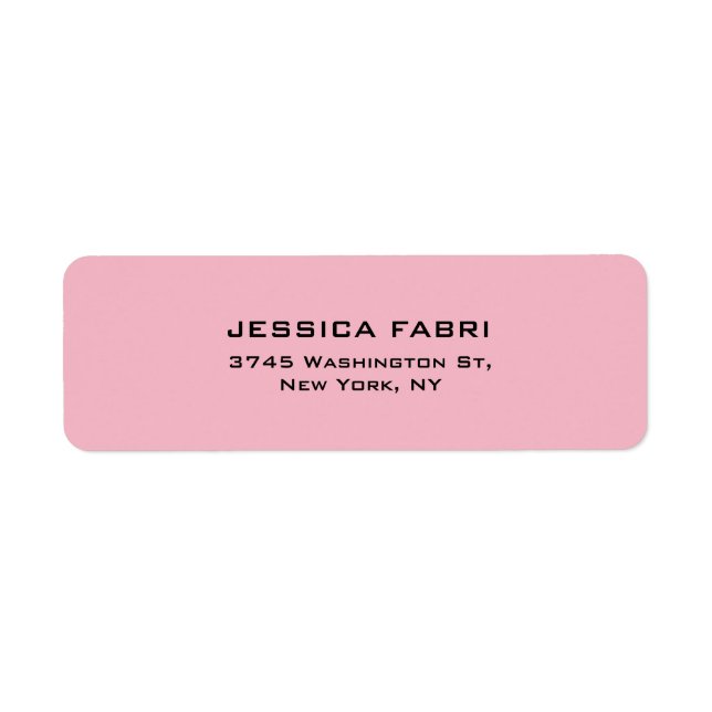 Pale Pink Plain Elegant Modern Trendy Label (Front)