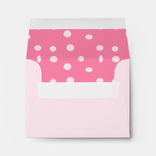 Pale pink polka dots on pink envelope