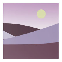 Pale Pink Purple Sun Rising Above Desert Dunes