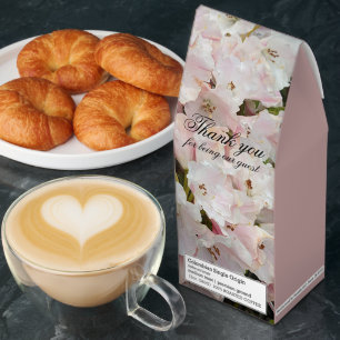 Pale Pink Rhododendron Floral Thank You Roasted Coffee