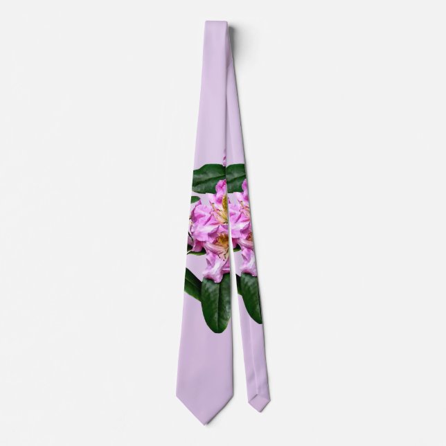 Pale Pink Rhododendron Neck Tie (Front)