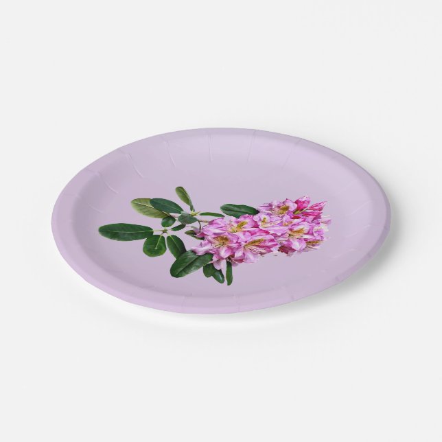 Pale Pink Rhododendron Paper Plates (Angled)