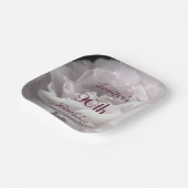 Pale Pink Rose, 90th Birthday Party Square Floral  Paper Plates (Angled)
