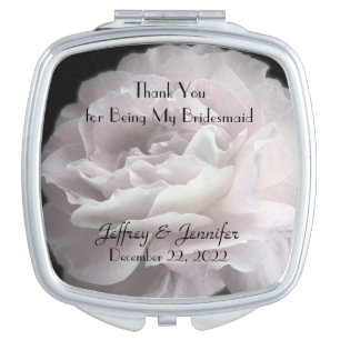 Pale Pink Rose Bridesmaid Thank You Custom Mirror For Makeup