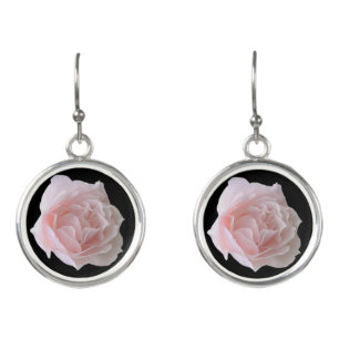 Pale Pink Rose Earrings