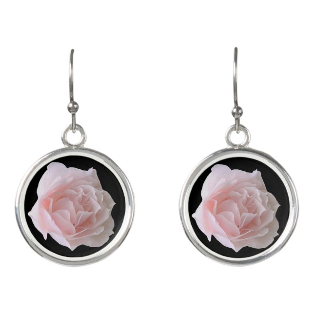 Pale Pink Rose Earrings (Front)