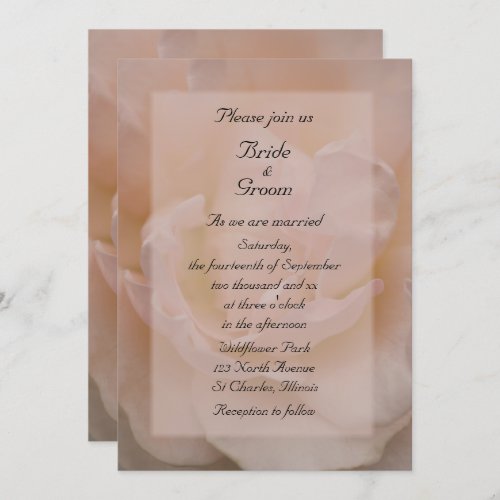 Pale Pink Rose Floral Wedding Invitation