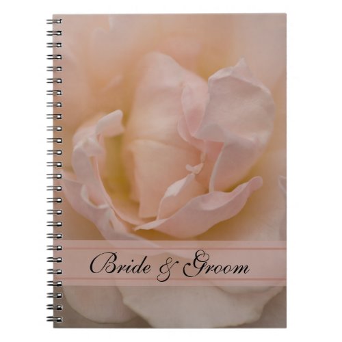 Pale Pink Rose Floral Wedding Notebook