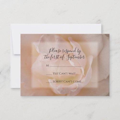 Pale Pink Rose Floral Wedding RSVP Response Card