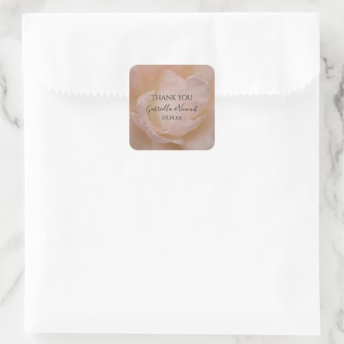 Pale Pink Rose Floral Wedding Thank You Favor Tags