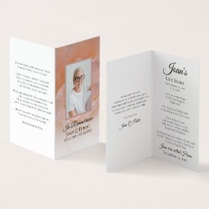 Pale Pink Rose Flower Funeral Memorial Prayer Business Card