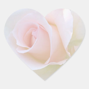 pale pink rose heart sticker