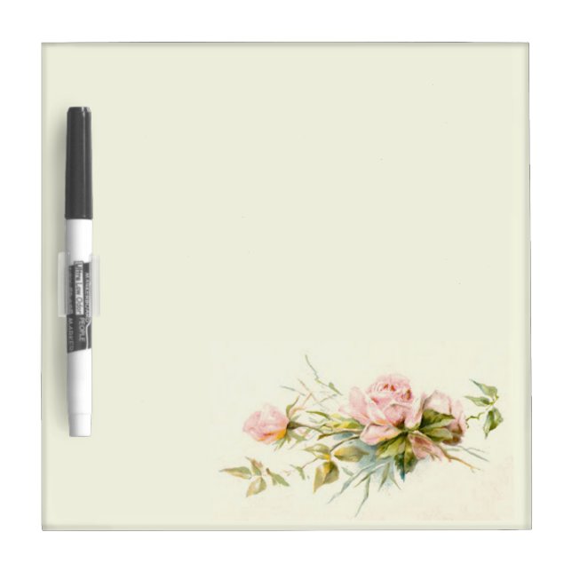 Pale pink rose on ivory marker board (Front)