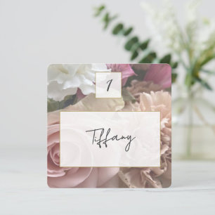 Pale Pink Rose Place Setting Card