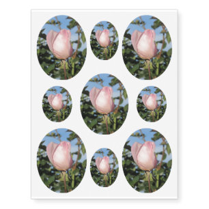 Pale Pink Rose Temporary Tattoos