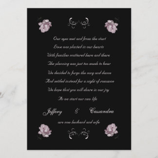 Pale Pink Roses elopement announcement
