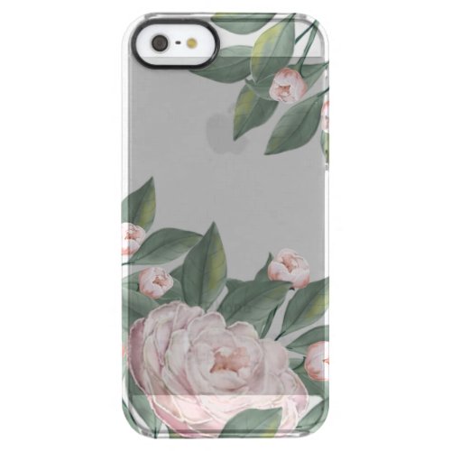 Pale Pink Roses With editable background    Clear iPhone SE55s Case
