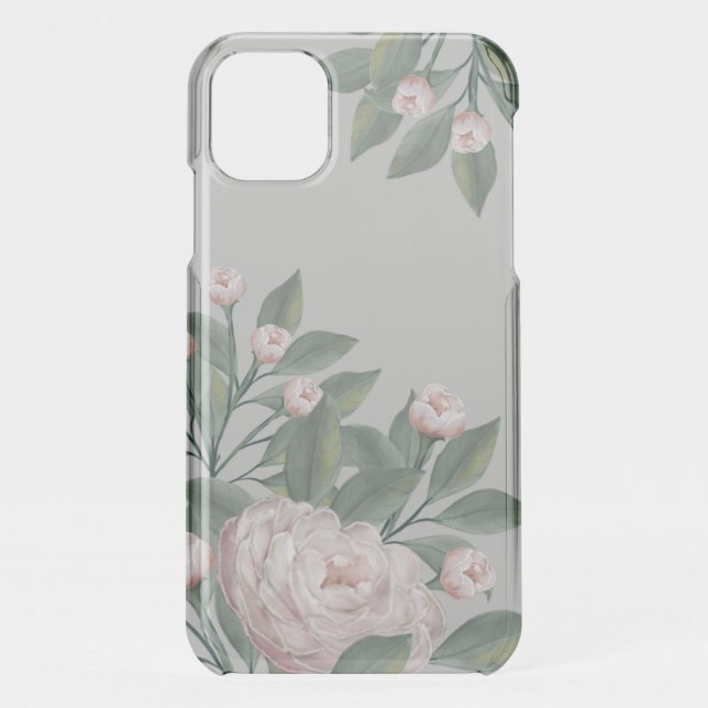 Pale Pink Roses With editable background     Uncommon iPhone Case (Back)