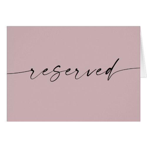 Pale pink script minimalist wedding reserved sign