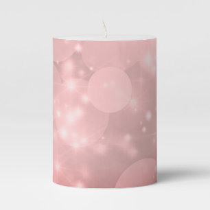 Pale Pink sparkly design Pillar Candle