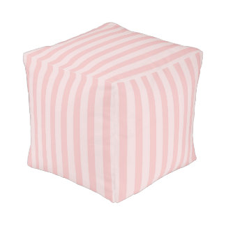 Pale Pink Striped Baby Girl Nursery Pouf