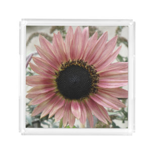 Pale Pink Sunflower Acrylic Tray