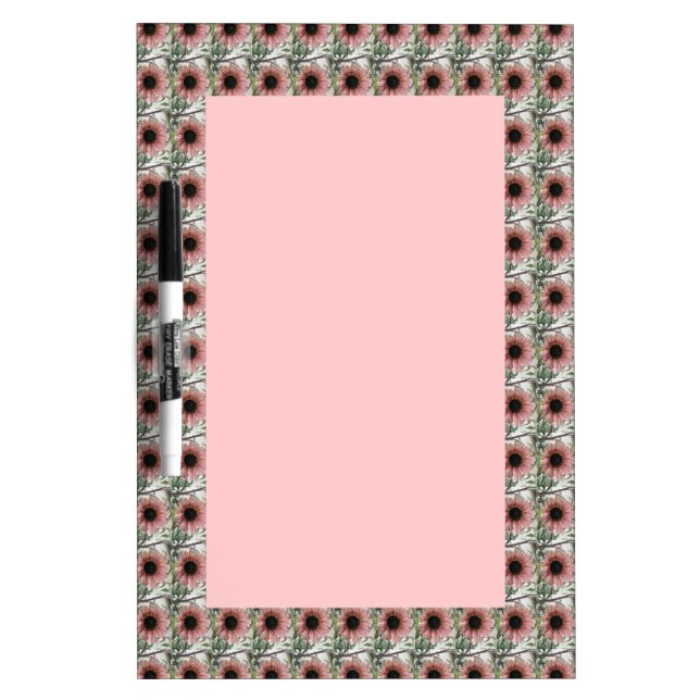 Pale Pink Sunflower Dry Erase Board (Front)