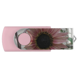 Pale Pink Sunflower Flash Drive