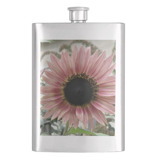 Pale Pink Sunflower Flask (Front)