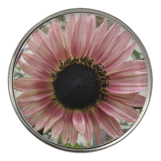 Pale Pink Sunflower Golf Ball Marker (Front)
